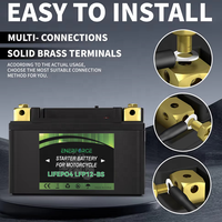 بطارية ليثيوم OEM EF-LFP1208B لبدء تشغيل الدراجات النارية 12.8 فولت 2-16 أمبير ساعة، بطارية ليثيوم فوسفات الحديد (LiFePO4) بقدرة 800 دورة، مناسبة للقوارب وغيرها، تعمل في درجات حرارة من -20 إلى 65 درجة مئوية.
