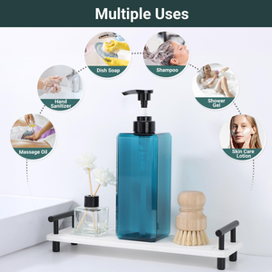 Bouteille en plastique PET transparente créative pour bain de bouche, savon liquide, lessive, shampoing et gel douche 500 ml - Product Image 4
