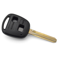 Vehicle 2 Buttons Black Key Replacement Fob Auto Remote Car Key Shell with Toy43blade