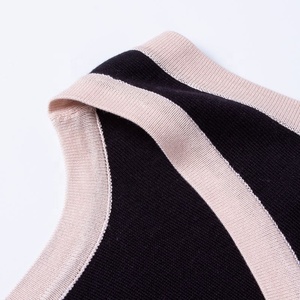 Abiti da donna in seta da donna eleganti abiti con fiocco senza maniche abiti Patchwork Casual donna - Product Image 3