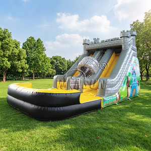 WINSUN Toboggan Gonflable Sec Château Médiéval en PVC de Qualité Supérieure pour Adultes et Enfants, Couleurs/Tailles Personnalisables - Product Image 1