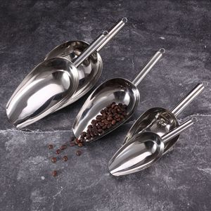 Pala para hielo de acero inoxidable con fondo plano y engrosado para almacenar café, té, harina y arroz - Product Image 1