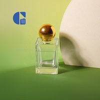 Flacon de parfum de luxe vide 50 ml, carré, à fond épais, en verre, avec rainure pour étiquette
