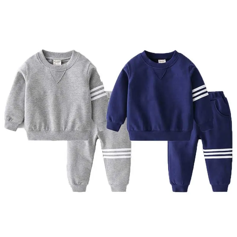 fashion 2022 winter two pieces baby boy outfits blank hoodie set children boys clothing sets