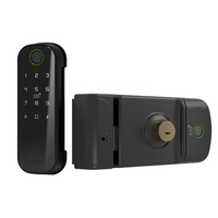 Cerradura Inteligente Electrónica IP55 con Desbloqueo Remoto, Huella Dactilar, Contraseña, Tarjeta, Soporte en la Nube - Tuya WiFi TTlock, Aleación de Aluminio, Color Negro