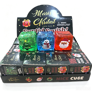 5.5cm Christmas Ice Cube TPR Squishy Toy Filled Maltose Slow Rebound Stress Relief Toy Block Squeeze Fidget Ball <b>Gift</b> for Kids - Product Image 2