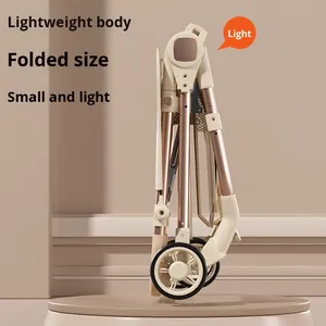 Du lịch xách tay Túi Trọng lượng nhẹ khung nhựa một cú nhấp chuột gấp xe đẩy em bé có thể ngồi nằm xuống cho trẻ em 0-3 tuổi - Product Image 5