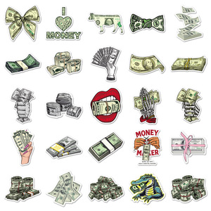 Paquete de 50 Pegatinas de Dibujos Animados con el Logotipo del Dólar, para Monedas, Monederos, Patinetas, Bicicletas, Coches, Decoración del Hogar, Vinilo, Monedas de Oro - Product Image 5
