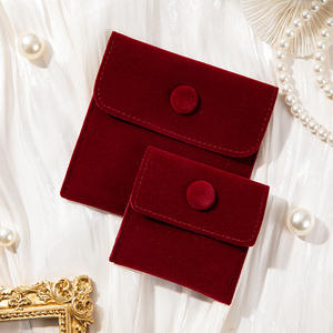 Becan enveloppe en forme de velours bouton sac Flip bijoux velours tissu sac Bracelet bijoux pochettes de rangement bijoux pochettes - Product Image 4