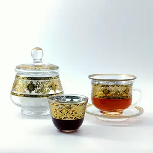 20 Pcs Drinking Glass Set Handmade Glass Turkish Coffee Tea Set