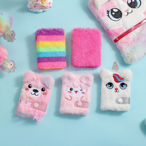 맞춤형 Kawaii 고양이 봉제 A5 노트북 학생용 귀여운 패브릭 커버 저널 학교 작문 및 선물 사용을위한 미니 인쇄 일기 - Product Image 2