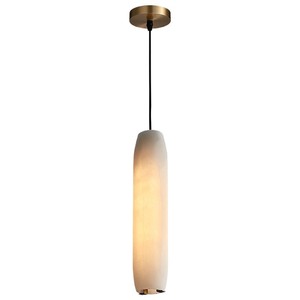 Luminaire suspendu en marbre minimaliste nordique, long, blanc, LED E27, éclairage de chambre à coucher - Product Image 5