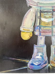 Dipinto a Olio Originale di Coniglio Spaziale, Arte Moderna Geometrica Pop Art su Tela, Decorazione di Lusso per Casa e Matrimonio - Product Image 3