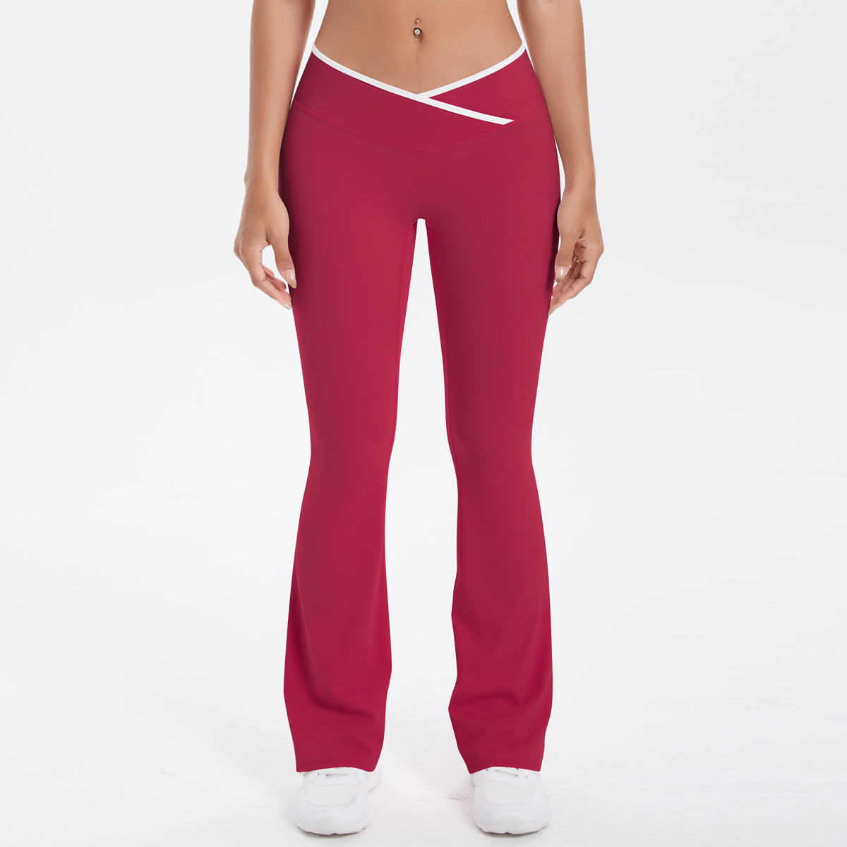 Pantalon large carmin