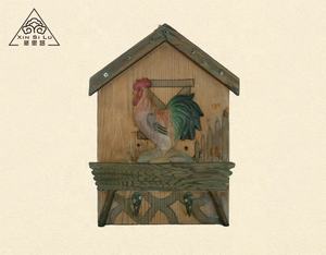 XinSiLu DWH-001 Porte-manteau mural décoratif en bois en forme de renne, design rustique - Product Image 3