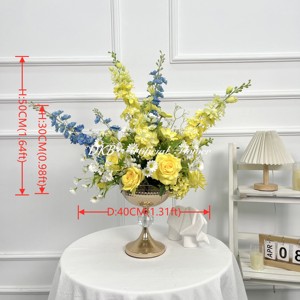 Centrotavola Moderno per Matrimoni ed Eventi, Sfera di Fiori in Seta Bianca Rosa <span class=keywords><strong>Salura</strong></span> e Ciliegio - Product Image 2