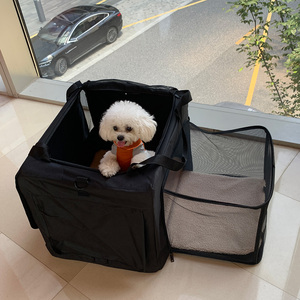 소형 중형 애완 동물 여행 운송 접을 수있는 소프트 캐리어 가방 견고하고 편안한 휴대용 접이식 개 상자 - Product Image 6