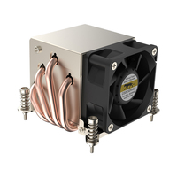 Ventilateur de refroidissement actif pour processeur de bureau COOLSERVER en cuivre pur 115X 1155 1151 LED, 12V, style air et liquide, dissipateur de chaleur