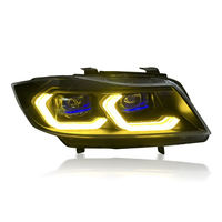 Feux avant LED SJC Auto, nouveau design, pour BMW Série 3 M3 E90 2005-2012, mise à niveau des phares LED, double couleur jaune et blanc, DRL, lampe avant