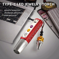 Lampes de poche LED en alliage d'aluminium USB Type-C de haute qualité avec 3 torches pour pierres précieuses et bijoux, étanches IP66, durée de vie de 50 000 heures