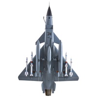 Avion de Chasse RC J-10 EDF 64mm de l'Armée de l'Air Chinoise, Version PNP FMS avec Réflex V3, Ensemble de Missiles Détachables, Corps en Mousse EPO, Moteur Brushless