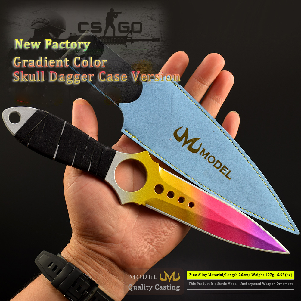 Edición de estuche de daga con calavera de color degradado (26 cm)