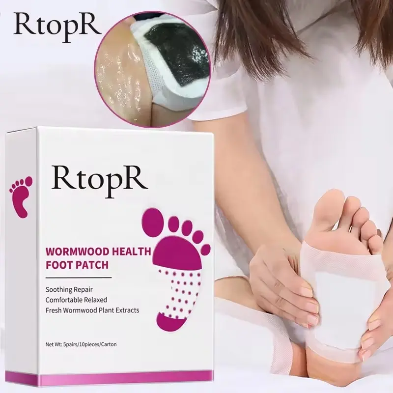 Rtopr Wormwood Health Body Detox Foot Patch efficace migliora la qualità del sonno Detox organico bellezza dimagrante piedi Patch detergente