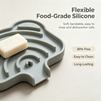 Support de Savon en Silicone Ours Mignon Antidérapant avec Drainage Automatique et Rainures Arc-en-ciel pour Savon Artisanal en Barre