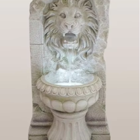 Fontaine d'eau classique chinoise couleur Bronze polyrésine cascade tête de Lion fontaine murale extérieure