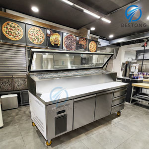 Meja Persiapan <span class=keywords><strong>Pizza</strong></span>, Salad, dan Sandwich Komersial dengan Pendingin Mekanis Suhu Tunggal dan Sistem Pendingin Udara - Product Image 4