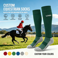 Chaussettes de sport anti-transpiration pour l'équitation, chaussettes équestres avec logo, motif sublimé, chaussettes personnalisées en gros