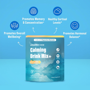 Lifenworth glicinato di magnesio con Ashwagandha, L-teanina, vitamina D3 per dormire e alleviare lo Stress bevanda al limone cortisolo - Product Image 4