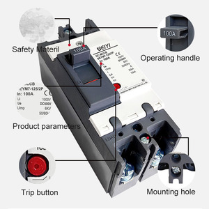 Disjoncteur à boîtier moulé DC MCCB 2P 63A 80A 100A 125A 160A 180A 200A 250A à prix abordable pour système photovoltaïque - Product Image 2