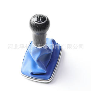 Poignée de levier de vitesse en cuir pour voiture VW, 5 ou 6 vitesses, bleu, gris, noir, rouge, housse de levier de vitesse lavable - Product Image 1