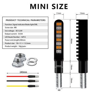 Luces <span class=keywords><strong>Intermitentes</strong></span> <span class=keywords><strong>LED</strong></span> para Motocicleta, Aleación de Aluminio, Súper Brillantes, Delanteras y Traseras, para Harley, Honda, Suzuki, <span class=keywords><strong>Yamaha</strong></span> - Product Image 4