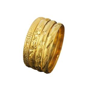 Brazalete de Moda Chapado en Oro sobre Cobre, Grabado, de 8 mm de Ancho para Mujer - Product Image 5
