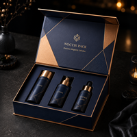 Boîte magnétique rigide haut de gamme écologique avec doublure en éponge et pelliculage mat pour kit de soins du visage, coque en papier d'art