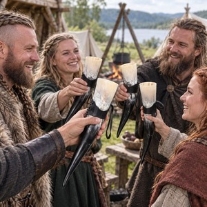 Viking Drinking Horn Beer Mug Natural Buffalo Horn Handmade Medieval Drinking <b>Cup</b> Nordic Style Drinking Vessel - Product Image 3