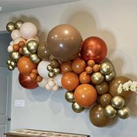 Kit d'arche de ballons ronde en herbe de la Pampa or orangé style bohème, kit de guirlande de ballons en latex métallisé rustique, décoration de fête de mariage