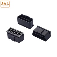 Conector OBD de 16 pines personalizado, 12V, 24V, J1962, enchufe de 90 grados, pines de ángulo recto, herramienta de diagnóstico de la OBD-II, adaptador de conector PCB macho OBD2
