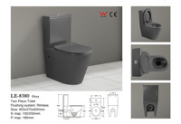 Articles sanitaires modernes à bas prix Cuvette de toilette en céramique deux pièces noire mate au sol Wc de salle de bains Toilette noire