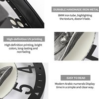 Horloge murale circulaire minimaliste en fer de 25 cm avec aiguilles fines, design moderne