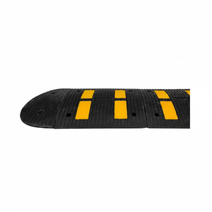 Recycled Rubber <b>Roadway</b> <b>Safety</b> Speed Bump Set 4.9 Meter Black with Reflective Strips Eco-Friendly - Product Image 2