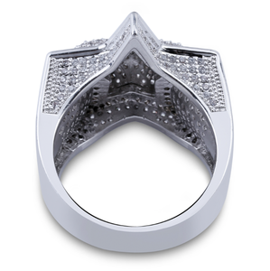 Lleno de diamantes de alta calidad diseño de la joyería de los hombres pentagrama <span class=keywords><strong>estrella</strong></span> de cinco puntas de anillo - Product Image 5