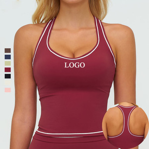 Custom Color Contrast High Stretchy Racerback Running Workout <strong>Tank</strong> <strong>Tops</strong> Moisture-Wicking Quick Dry Gym Crop Yoga <strong>Tank</strong> <strong>Tops</strong> - Product Image 1