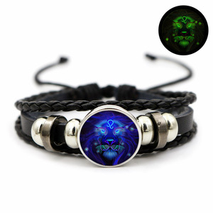 Pulsera de joyería de cuero con signo de 12 estrellas, regalo de Scorpius Gemini para niños, colgante de aleación, pulsera ajustable de PU - Product Image 3