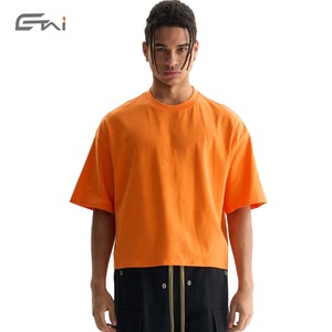 เสื้อยืดผ้าฝ้ายสะพายไหล่สำหรับผู้ชายเสื้อโอเวอร์ไซส์ความยาวของ100ผ้าคอตตอน260พอดีตัวโลโก้ที่กำหนดเอง - Product Image 4