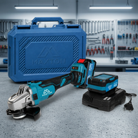Meuleuse d'angle sans fil sans balais MAXTON MT9100-4 125 mm avec batterie 4,0 Ah et interrupteur à gâchette pour polissage industriel et usage général DIY