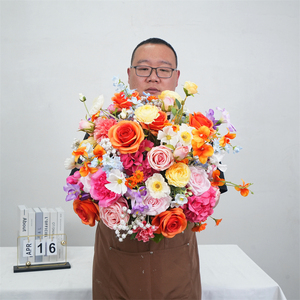 Boules de fleurs artificielles en soie réalistes pour centres de table de mariage, décorations colorées pour tables de mariage et rentrée scolaire - Product Image 3