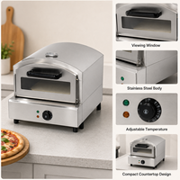 Four à pizza électrique en acier inoxydable COOKAID, équipement de cuisine professionnel, thermostat réglable intégré, 2000W, 50-350°C, boulangerie